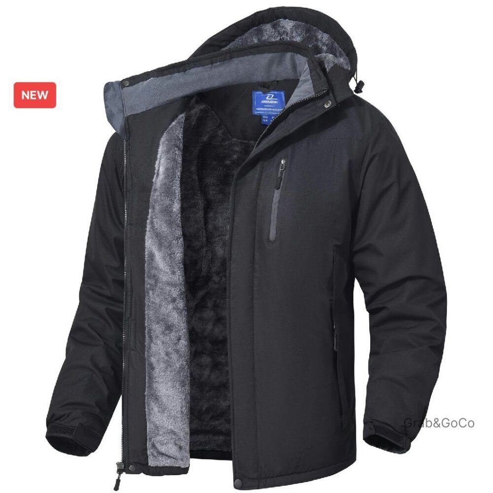 Men's Ski Jacket Waterproof Windproof Winter Coat Hooded Snowboarding Outerwear